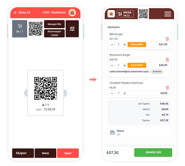 Custom QR menu