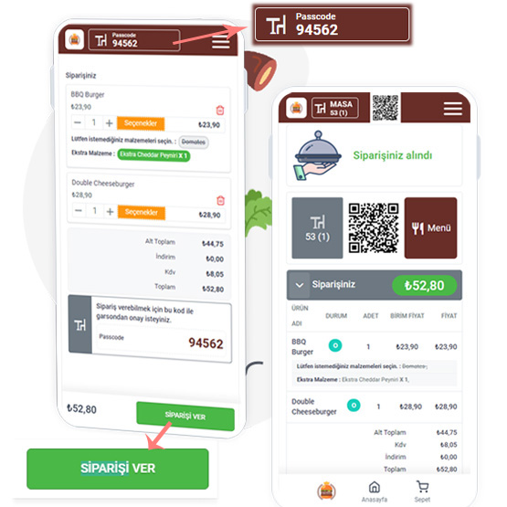 QR menu+ secure order and payment